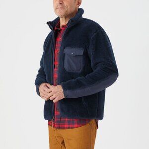 Original Best Made Co Men's Fleece Wool Sherpa Zip-Up Jacket in Navy XL OUTDOORS